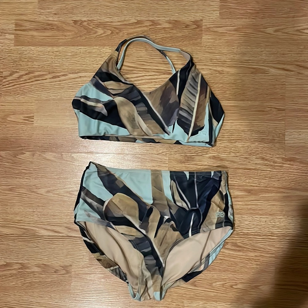 Albion Fit High Waisted Bikini - Palm Agua